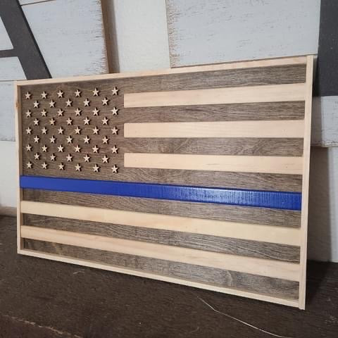 Mini wood flag