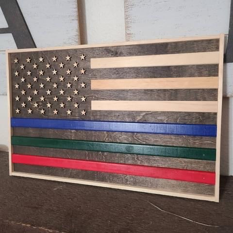 Mini wood flag