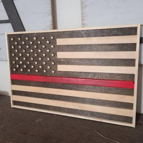 Mini wood flag