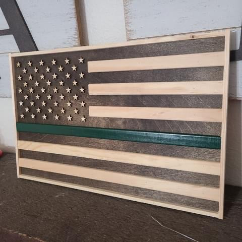 Mini wood flag