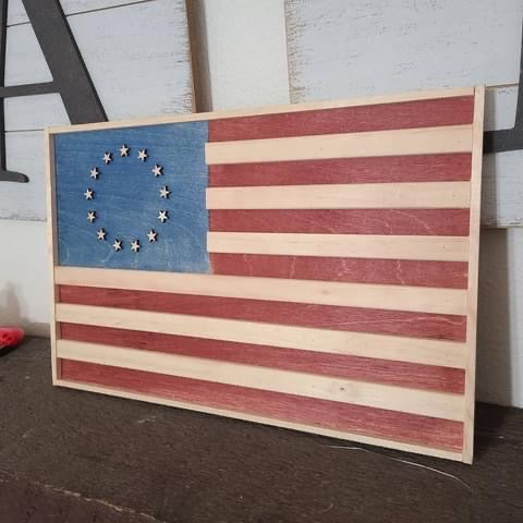 Mini wood flag